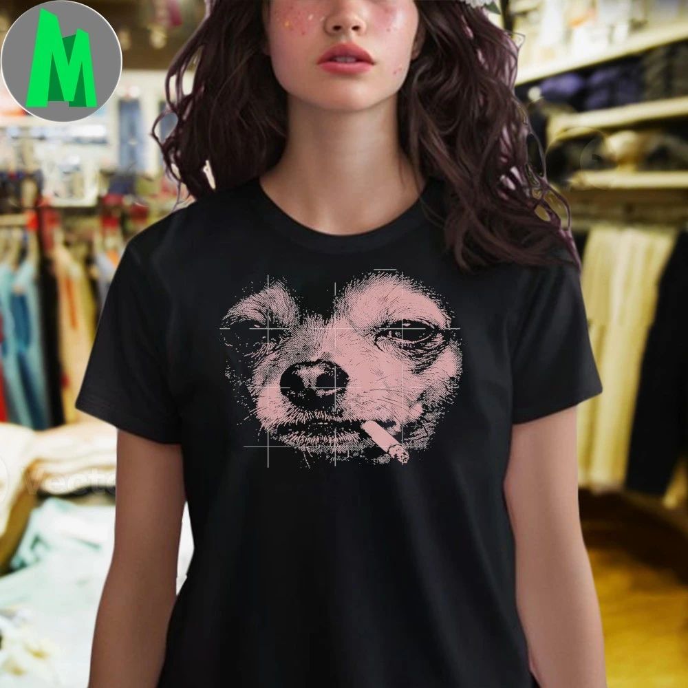 Dog Smoking Cigarette Funny Chihuahua Meme Shirt