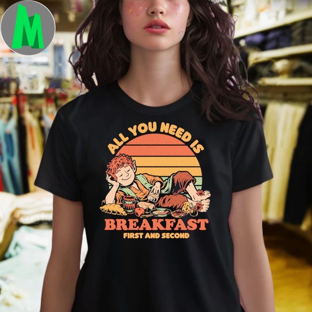 Vintage Style All You Need Is Breakfast Food Movie Shirt