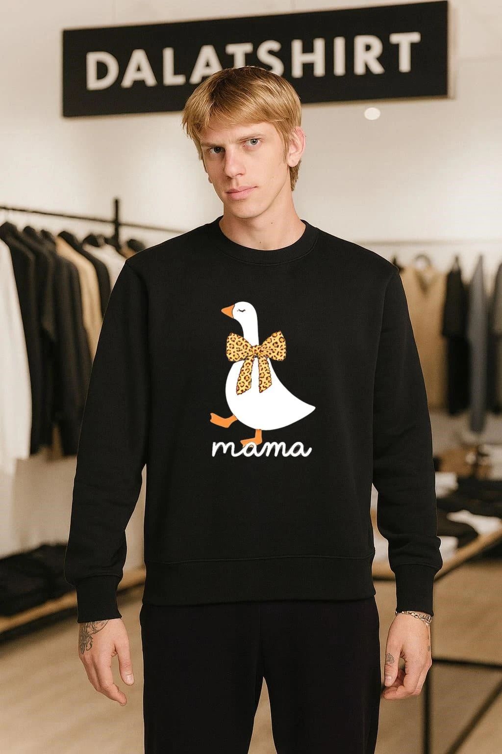 Leopard Print Bow Goose Mama T-Shirt