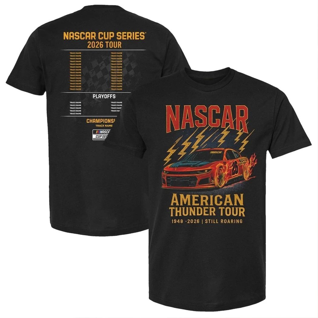 NASCAR Checkered Flag Sports Black 2026 Schedule Shirt