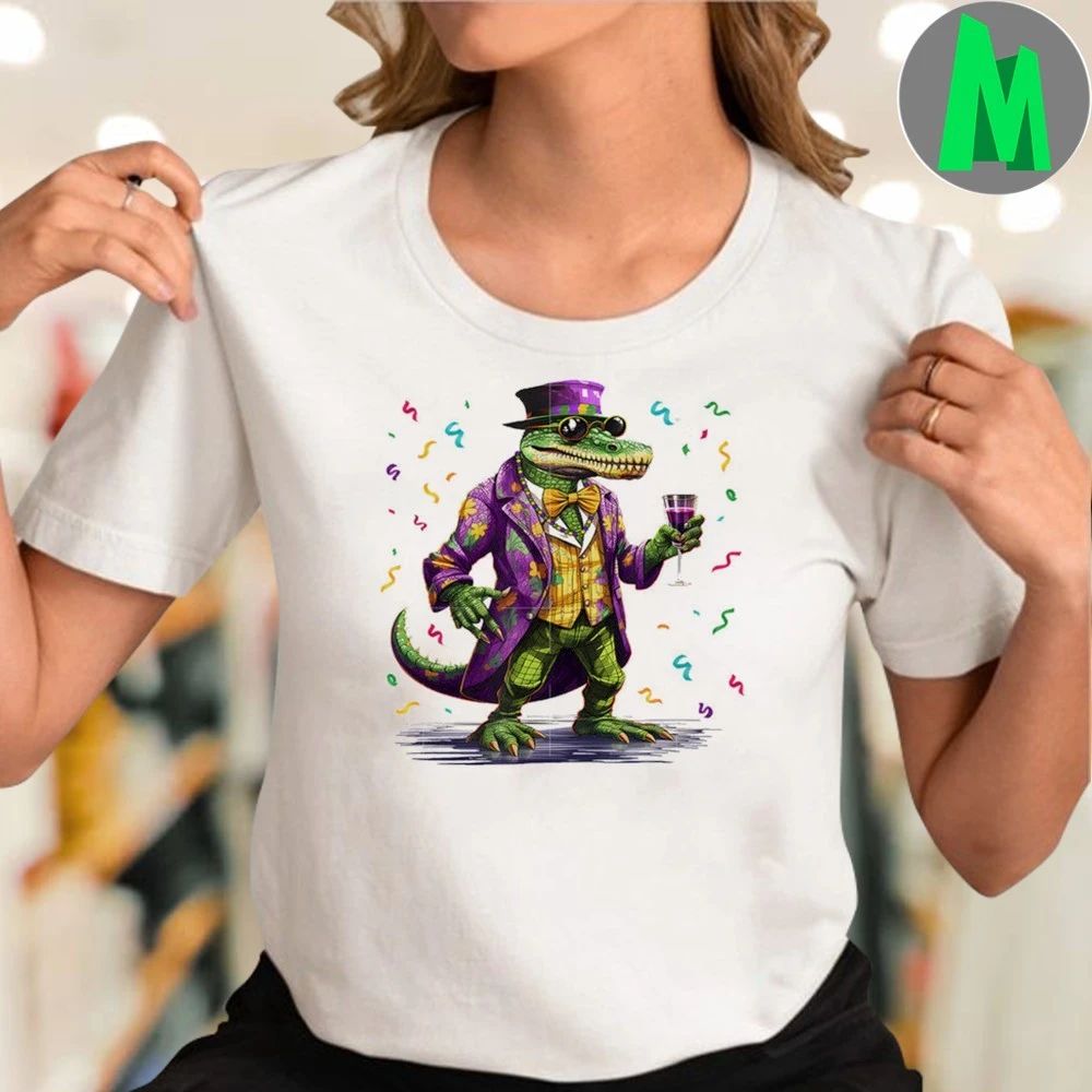 Mardi Gras Alligator Party Shirt