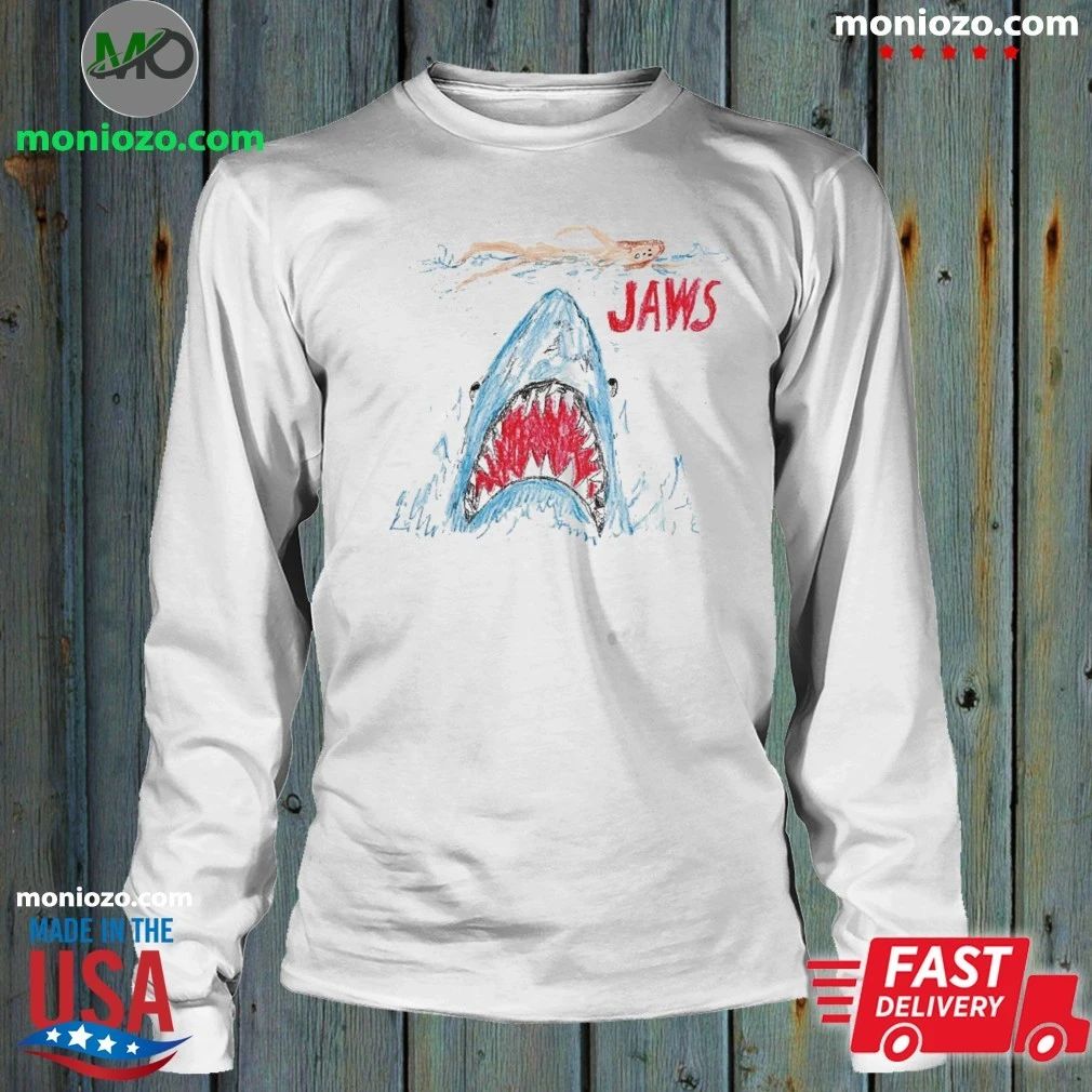 Original Shirt featuring a crayon drawing inspired by the movie Jaws