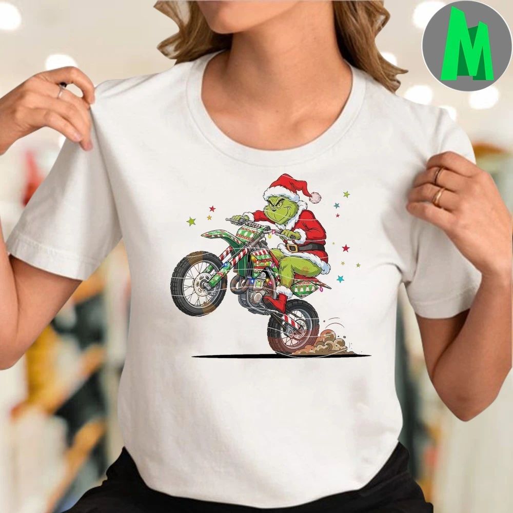 The Grinch Motorcycle Christmas Grinch Xmas Holiday Shirt
