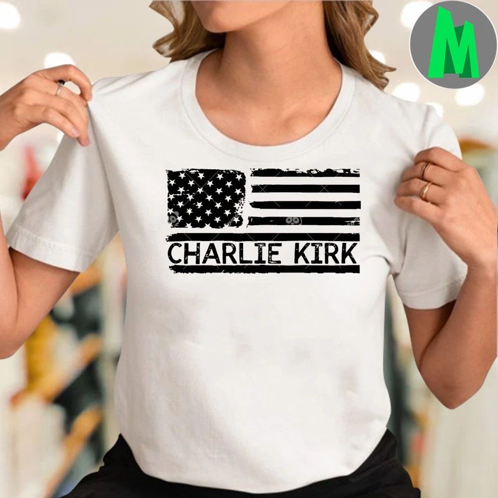 Charlie Kirk American Flag Pray for Charlie Kirk T-shirt