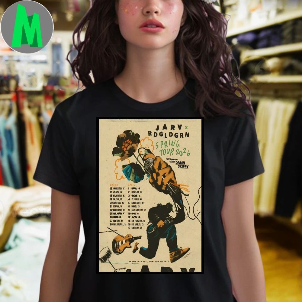 Jarv And Red Gold Green Spring Tour 2026 Poster Shirt