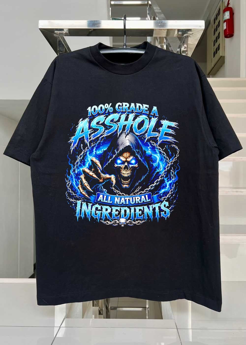 100′ Grade A Skull Grim Reaper Reaching Out All Natural Ingredients T-Shirt