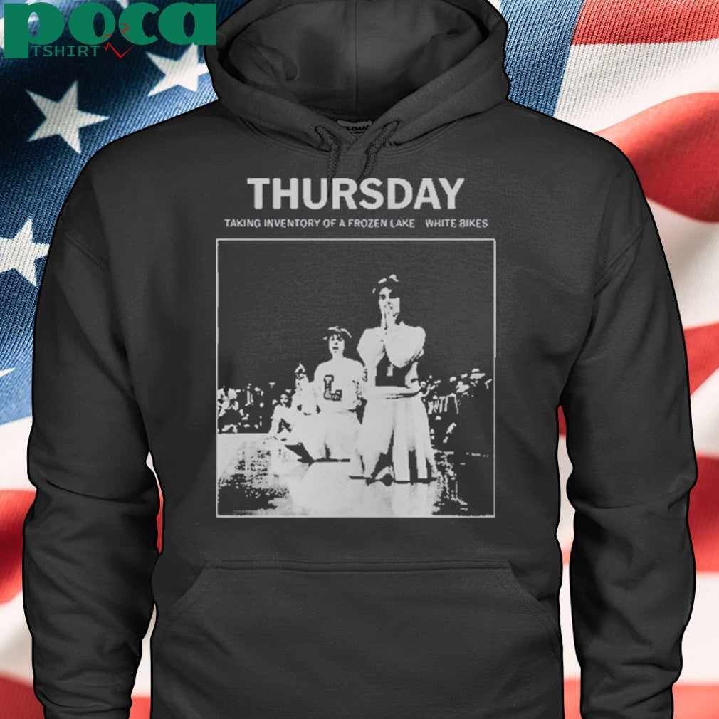 Thursday Taking Inventory Of A Frozen Lake White Bikes T-Shirt