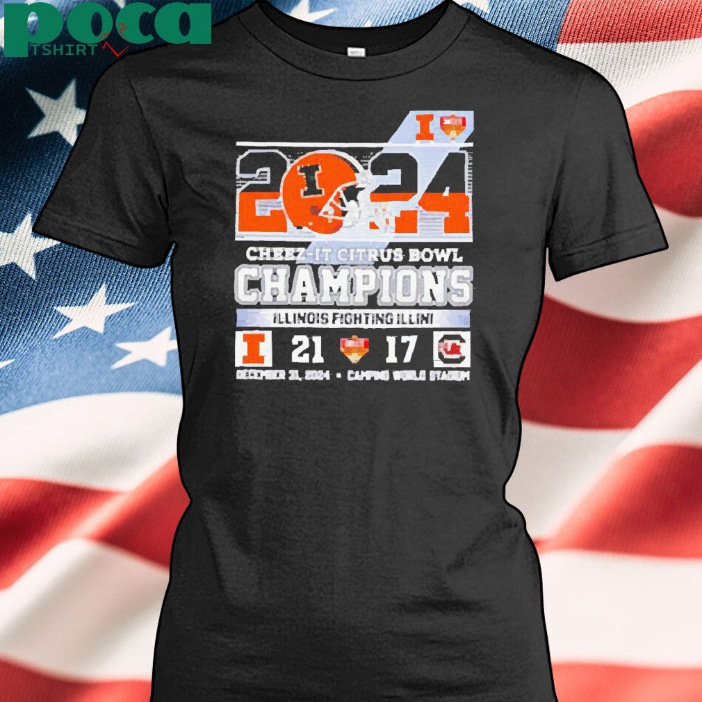 2024 Cheez it Citrus Bowl Champions Illinois Fighting Illini score Shirt