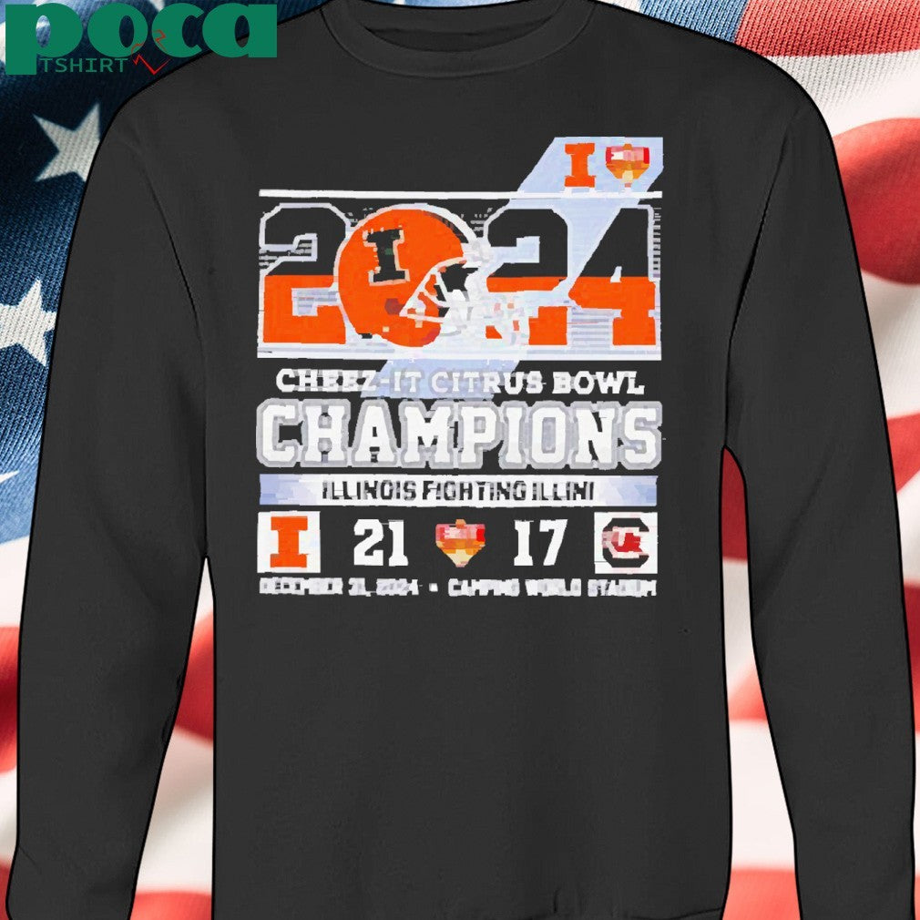 2024 Cheez it Citrus Bowl Champions Illinois Fighting Illini score Shirt