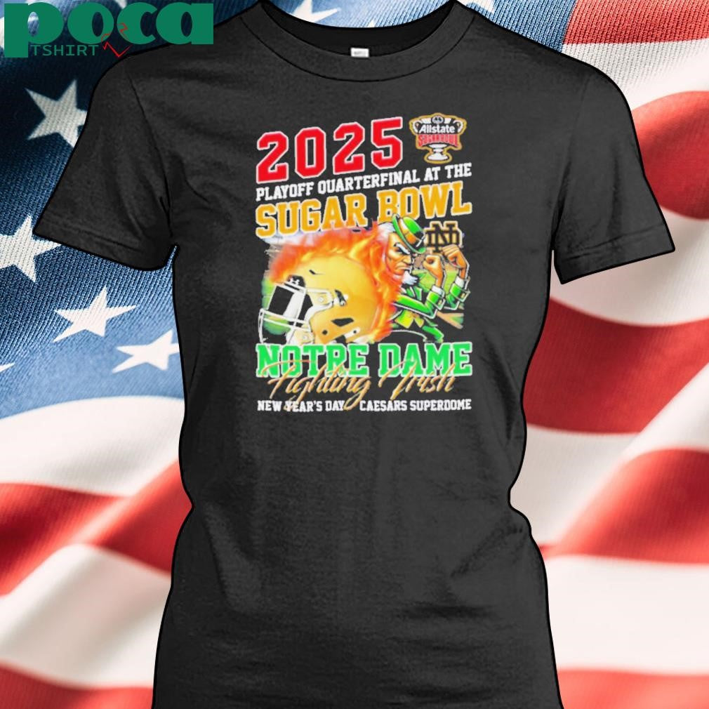 2024 Playoff Quarterfinal at the Sugar Bowl Notre Dame Fighting Irish mascot shirt