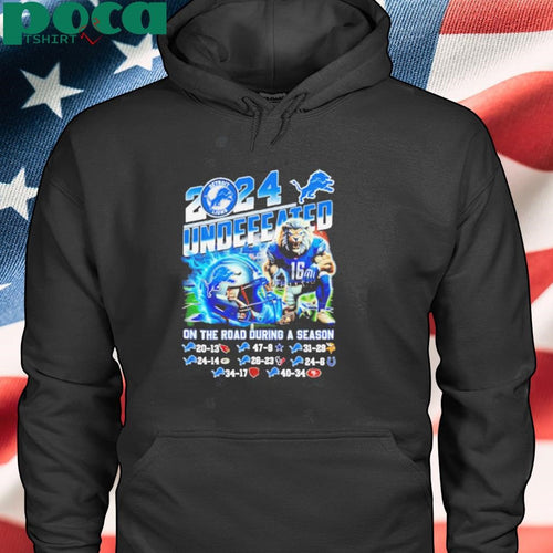 2024 undefeated on the road during a season Detroit Lions mascot Best Selling shirt