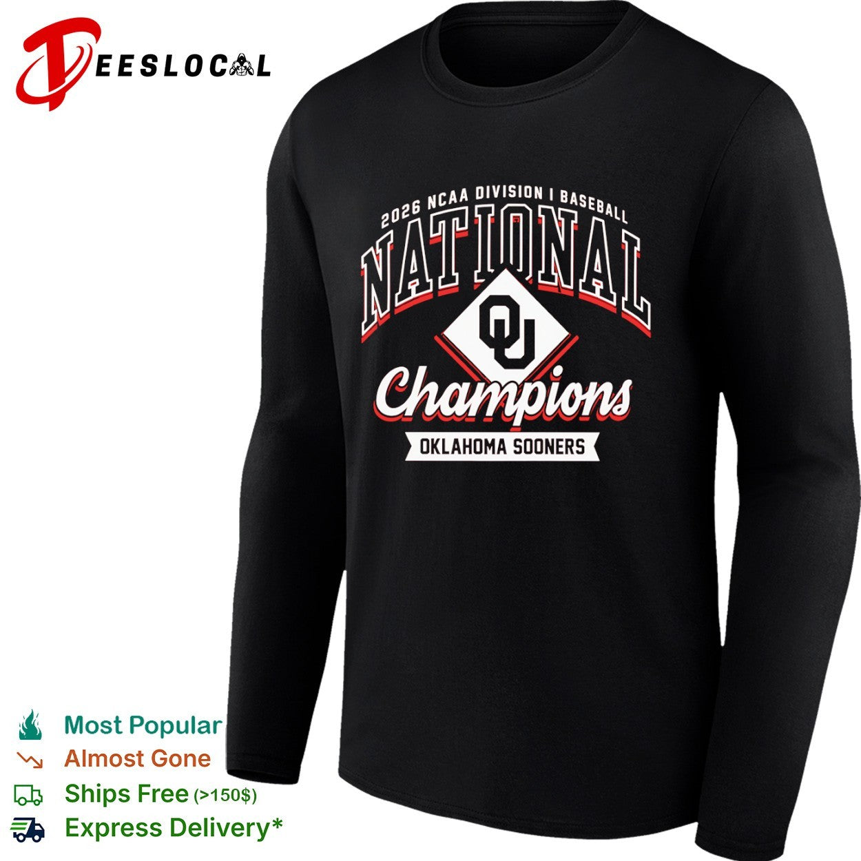 2026 NCAA DI Baseball National Champions Oklahoma Sooners shirt
