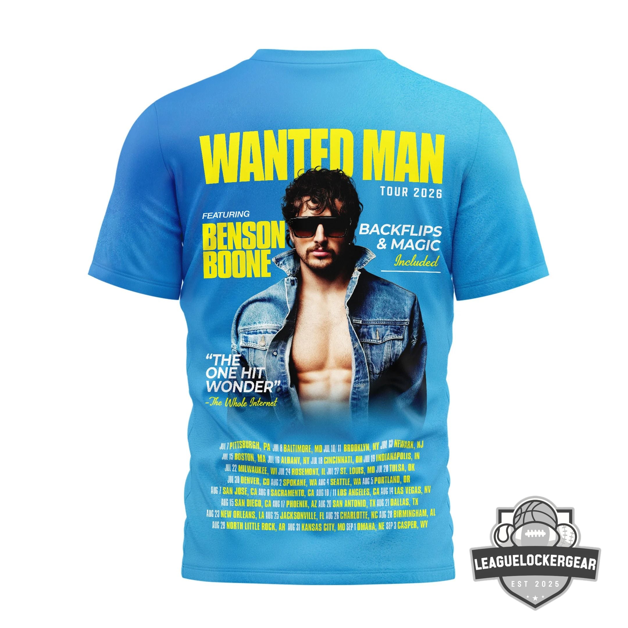 Benson Boone Wanted Man Tour 2026 T-Shirt