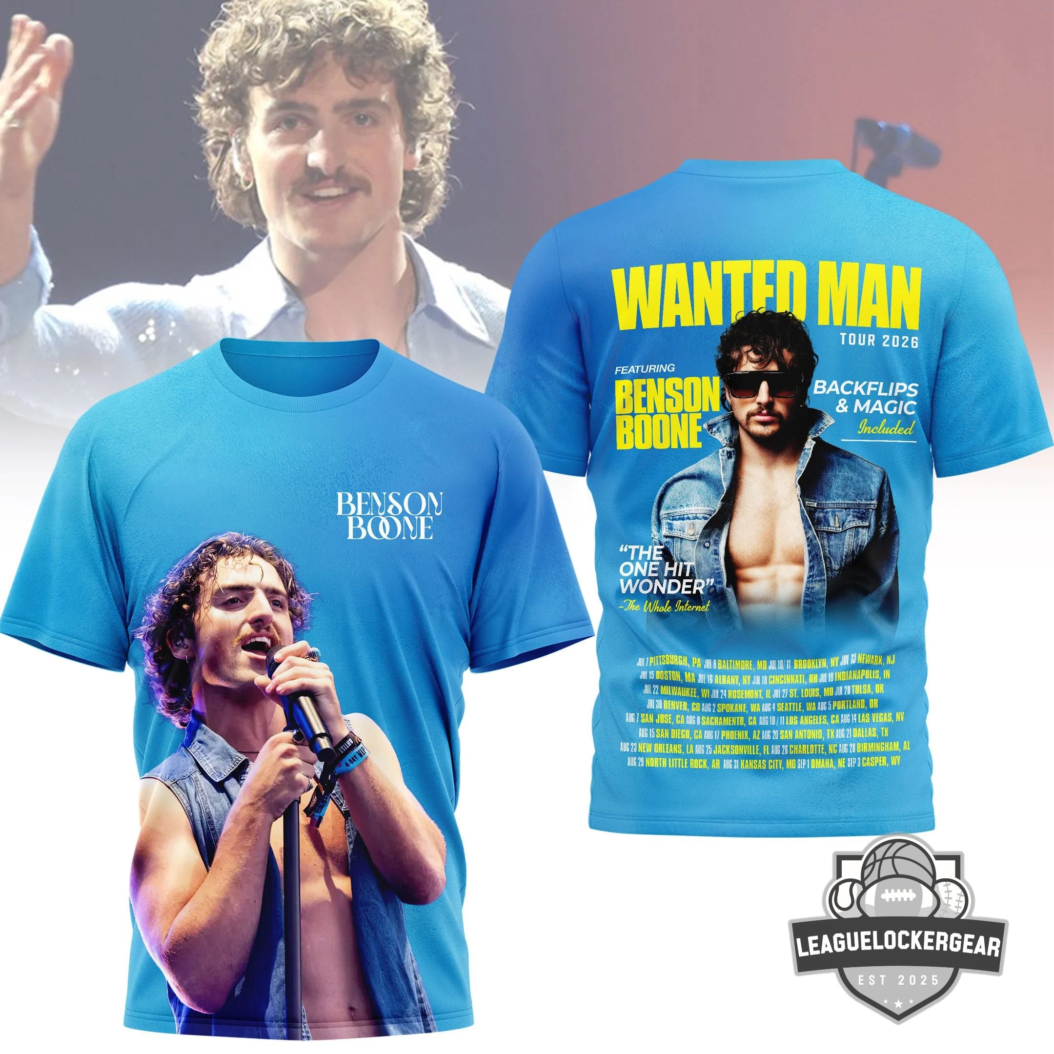 Benson Boone Wanted Man Tour 2026 T-Shirt