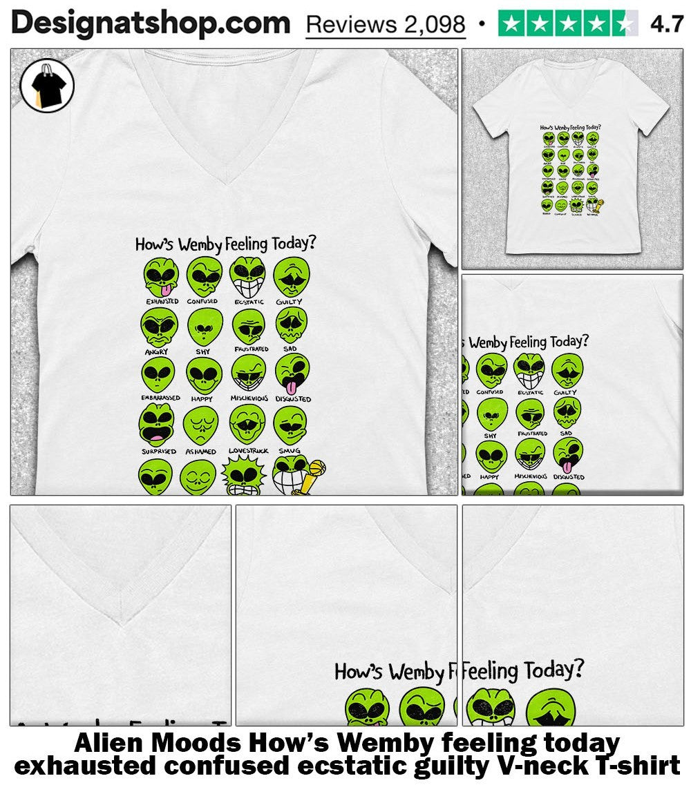 Alien Moods How’s Wemby feeling today exhausted confused ecstatic guilty shirt