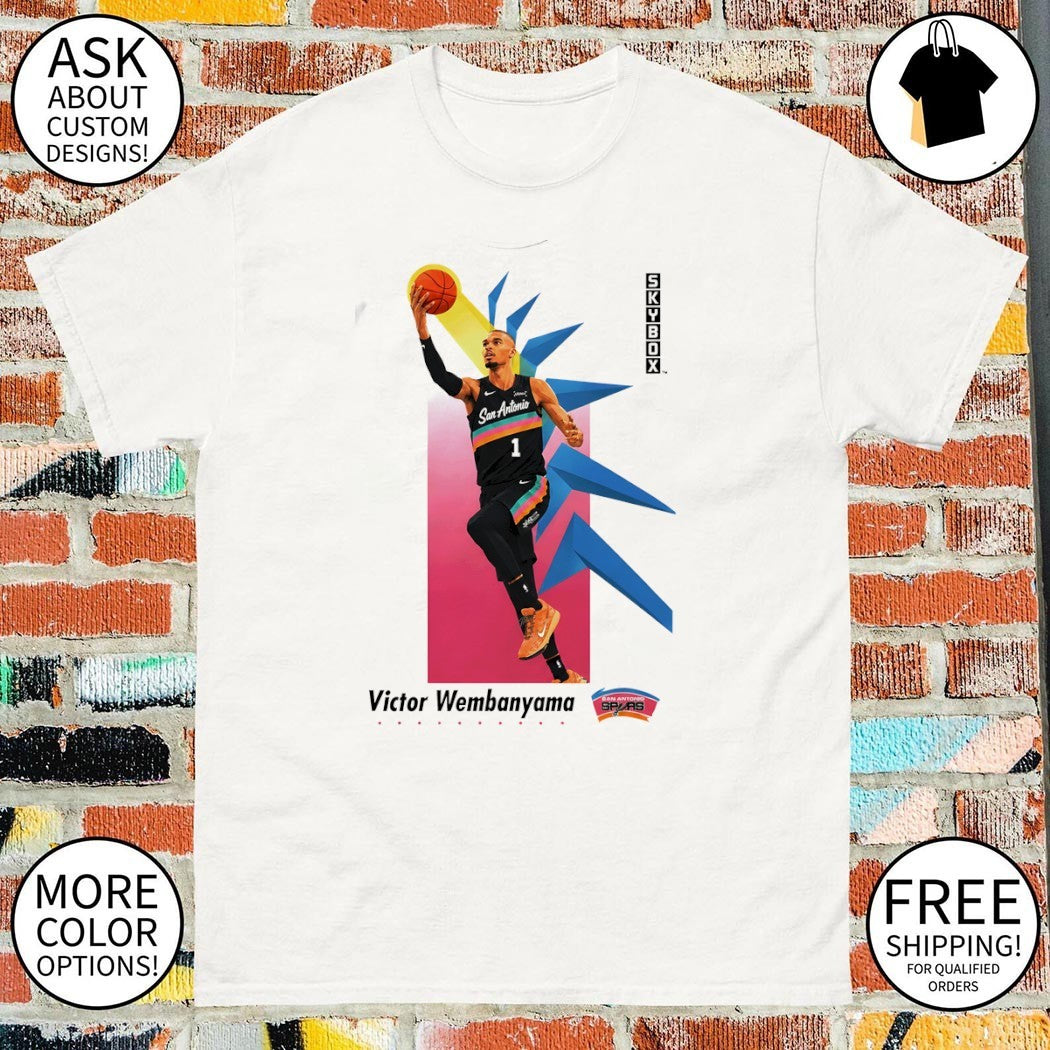 Victor Wembanyama San Antonio Spurs Basketball NBA Skybox 90s style shirt