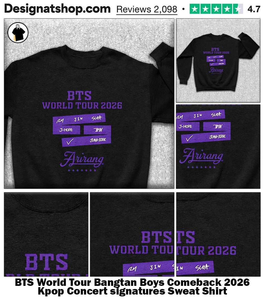 BTS World Tour Bangtan Boys Comeback 2026 Kpop Concert signatures shirt