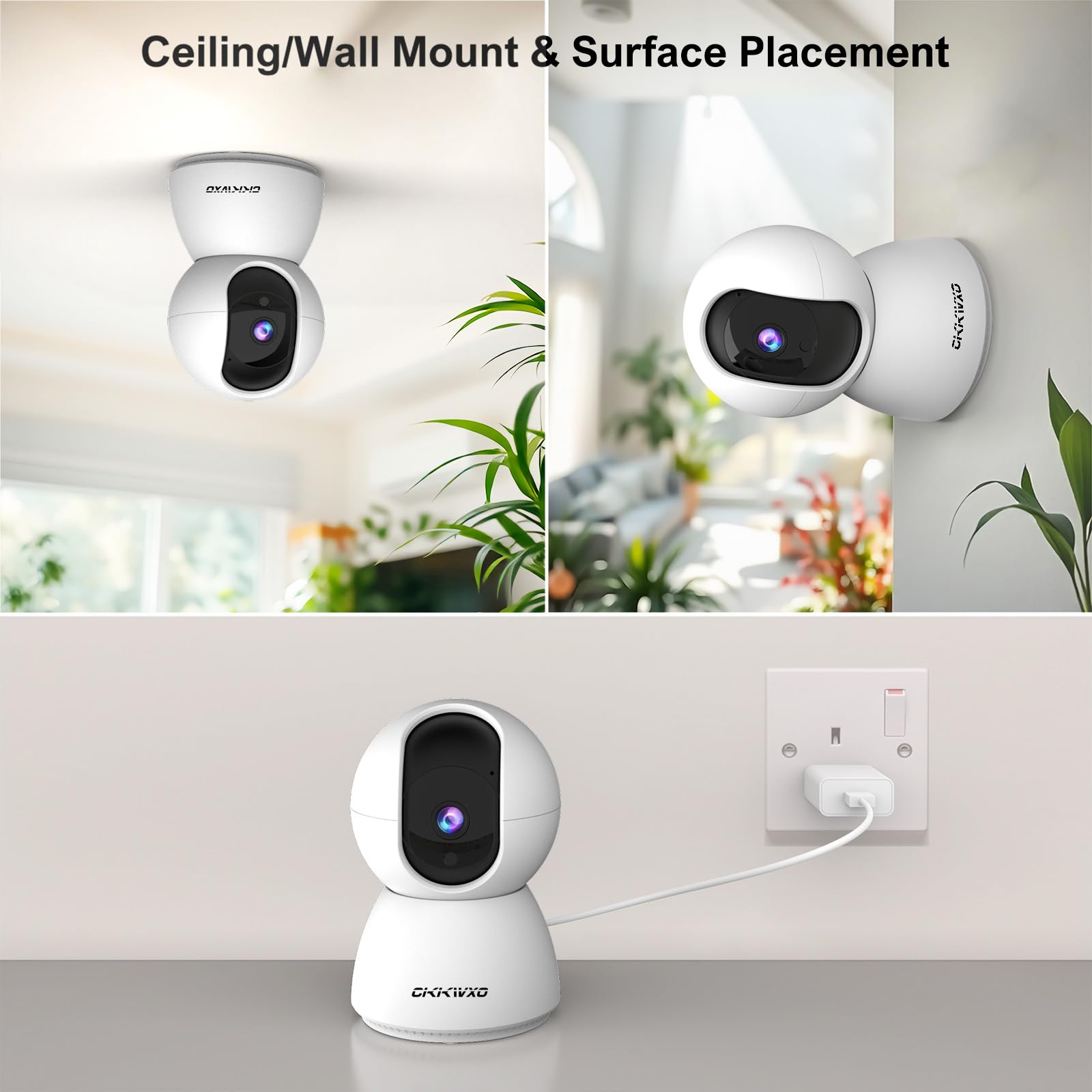 2K Wi-Fi Indoor Security Camera, 2.4/5GHz Wi-Fi Pet Cam, 3MP Camera for Baby & Pet Monitoring, Pet Camera with Phone App for Home Security,IR Night Vision,Two-Way Audio,Motion Tracking