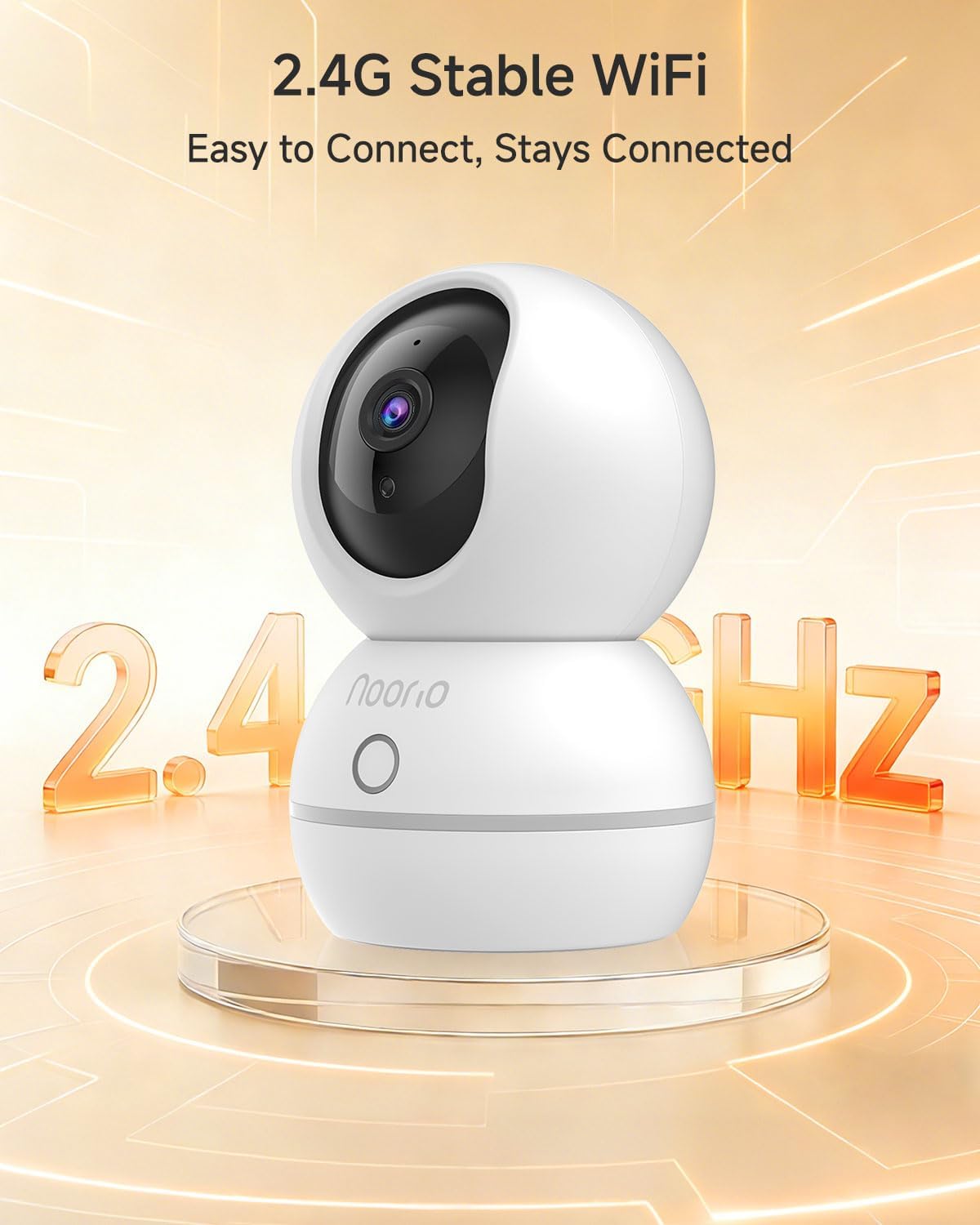 Noorio Security Camera 2K, Baby Monitor Dog Camera 360-degree for Home Security/Smart Motion Tracking, Phone App, IR Night Vision, Siren, Compatible with Alexa, 2-Way Audio, CS201