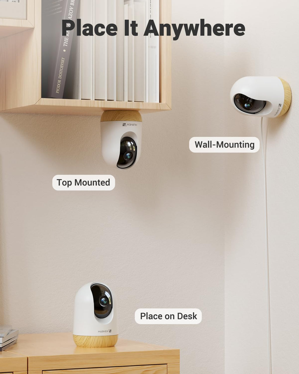 Indoor Security Camera 2K, Pet Camera with Phone App, WiFi Cameras for Home Security Camera for Dog/ Baby Monitor/Elder Pan Tilt, 5/2.4GHz, 24/7, 2-Way Talk, Human Detection, Motion Tracking, Cloud