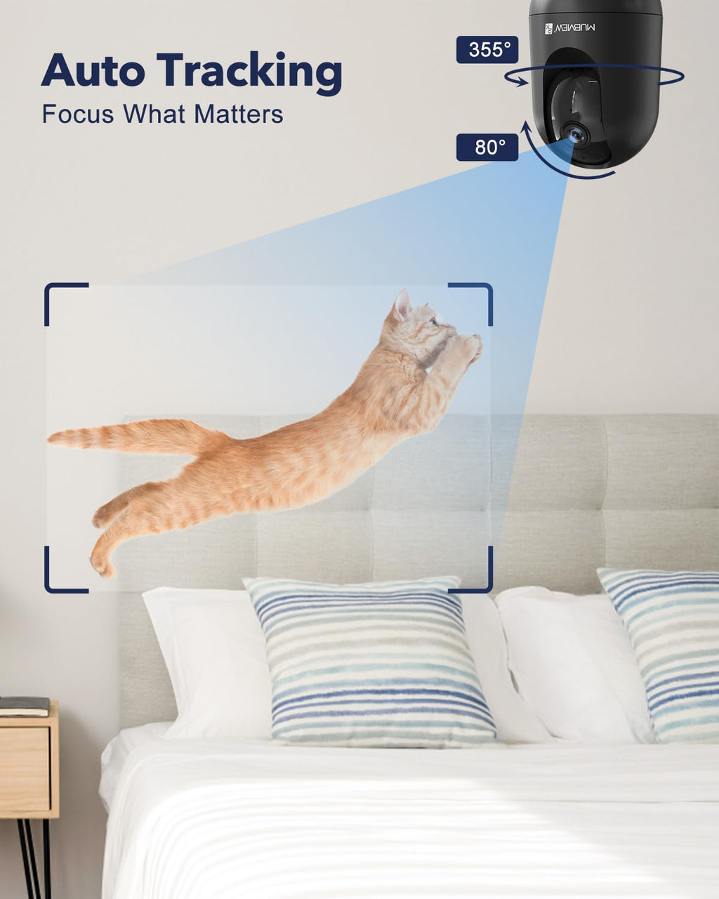 Indoor Security Camera 2K, Pet Camera with Phone App, WiFi Cameras for Home Security Camera for Dog/ Baby Monitor/Elder Pan Tilt, 5/2.4GHz, 24/7, 2-Way Talk, Human Detection, Motion Tracking, Cloud