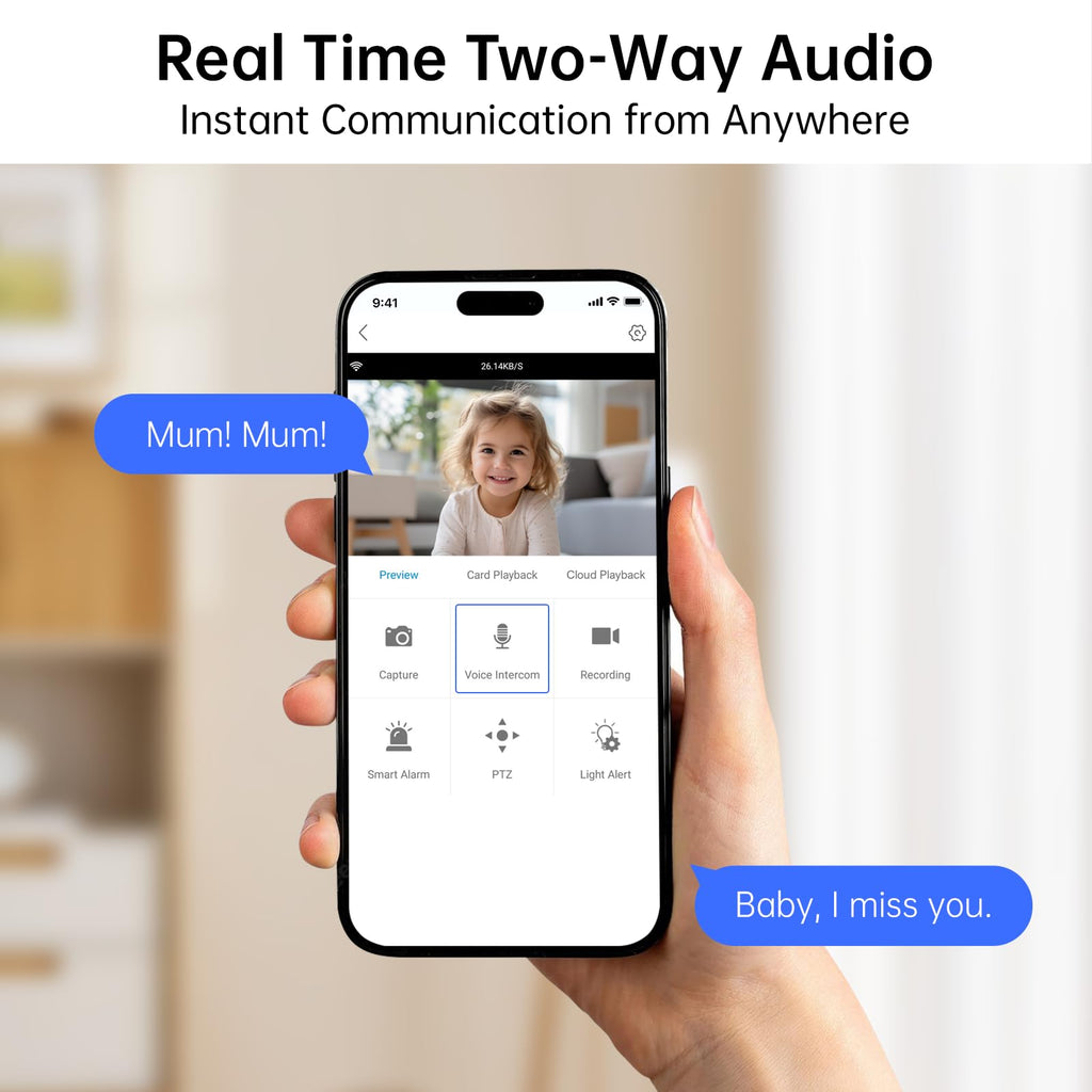 2K Wi-Fi Indoor Security Camera, 2.4/5GHz Wi-Fi Pet Cam, 3MP Camera for Baby & Pet Monitoring, Pet Camera with Phone App for Home Security,IR Night Vision,Two-Way Audio,Motion Tracking
