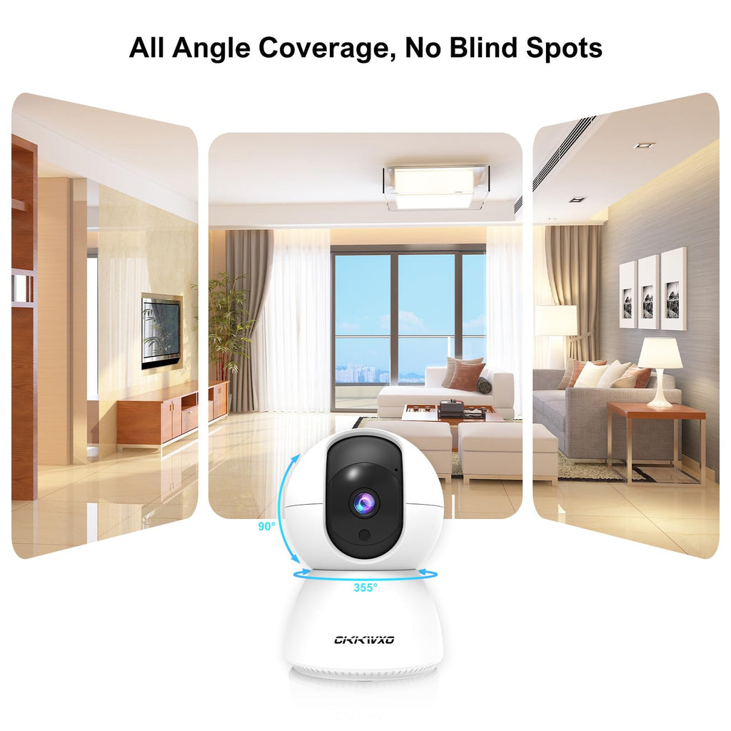2K Wi-Fi Indoor Security Camera, 2.4/5GHz Wi-Fi Pet Cam, 3MP Camera for Baby & Pet Monitoring, Pet Camera with Phone App for Home Security,IR Night Vision,Two-Way Audio,Motion Tracking