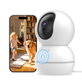 Noorio Security Camera 2K, Baby Monitor Dog Camera 360-degree for Home Security/Smart Motion Tracking, Phone App, IR Night Vision, Siren, Compatible with Alexa, 2-Way Audio, CS201