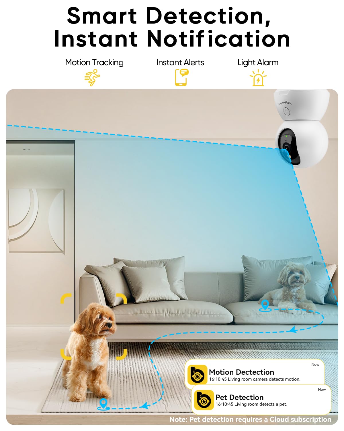 BoyKeep 2K Cameras for Home Security, 2-Pack Indoor Camera with Night Vision, Pet Camera Indoor with Phone App, Motion Detection, 2-Way Audio, Cloud/SD Card Storage, Compatible with Alexa