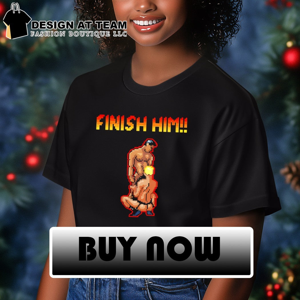 8bit Gamer Gay LGBT Finish Him shirt