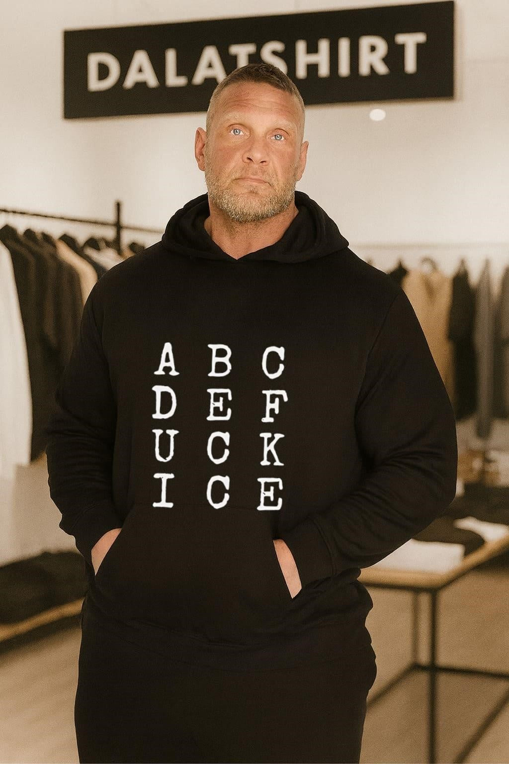ABC DEF UCK ICE Typewriter Font Grid Alphabet shirt