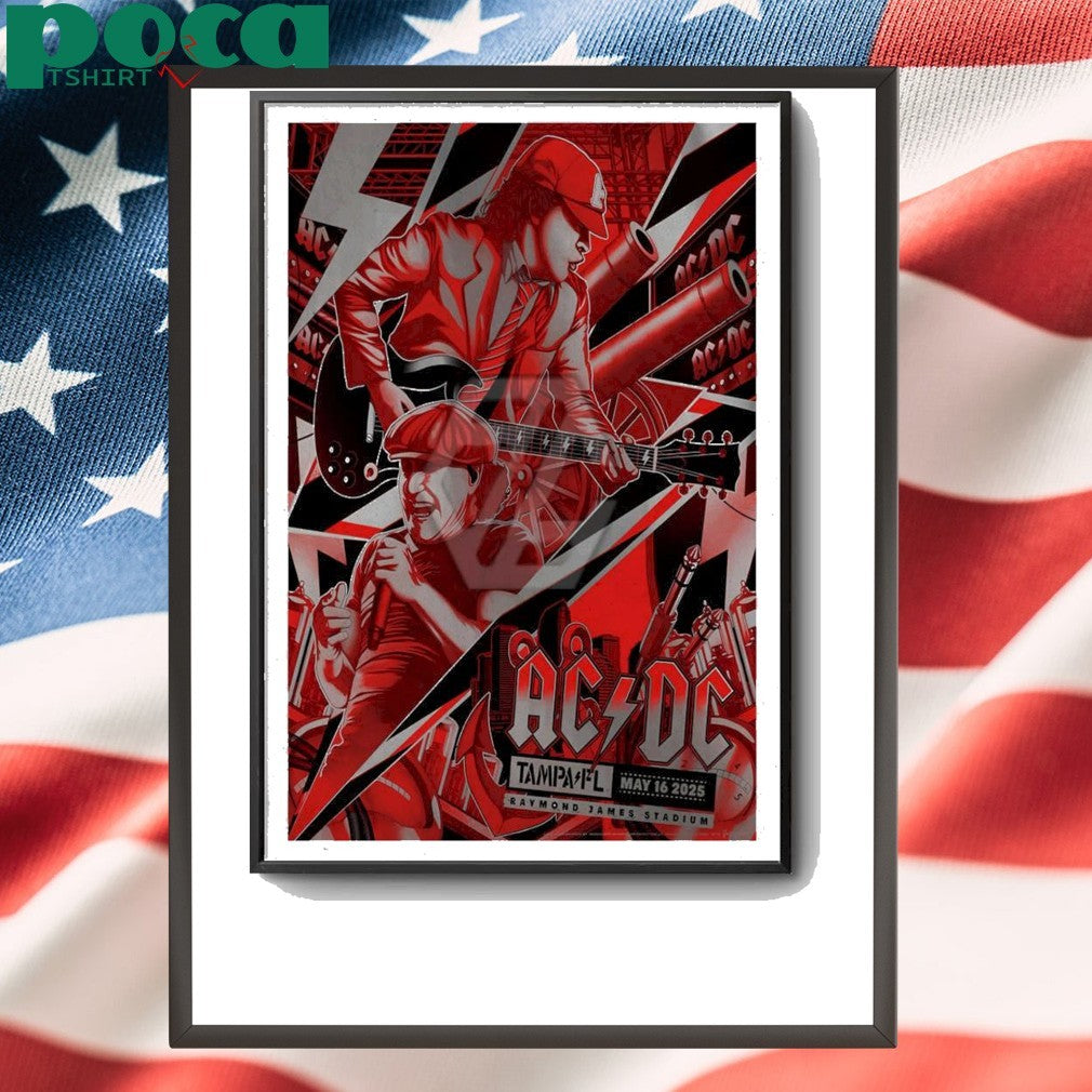 ACDC Band May 16 2025 Tampa, FL Tour Poster shirt