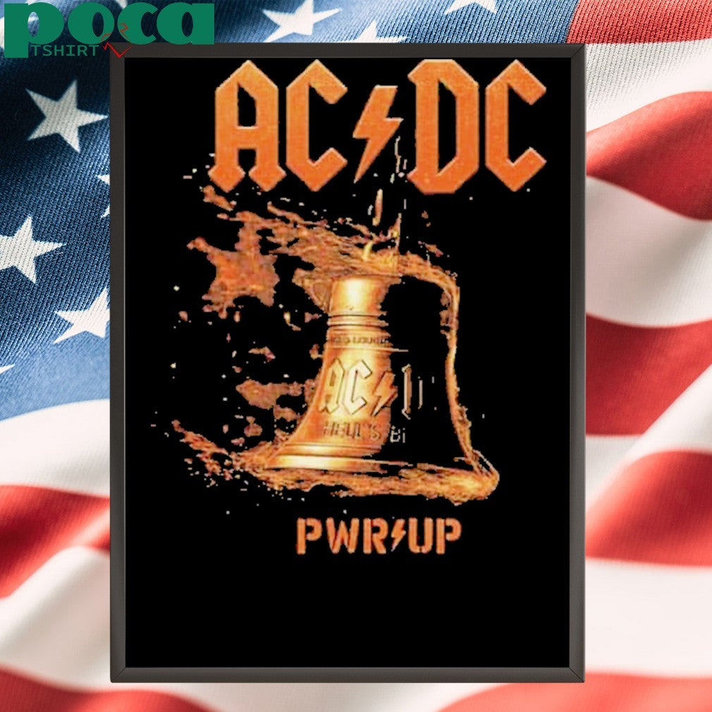 ACDC Hells Bells Lightning Tee PWR UP EU Tour 2025 Black Two Sided Print Unisex T-Shirt