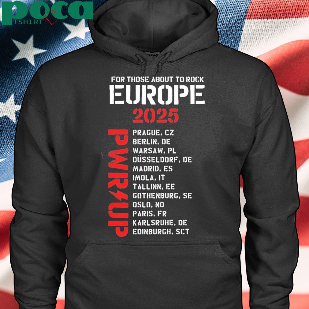 ACDC PWR UP Tour EU 2025 Schedule Two Sided Unisex T-Shirt