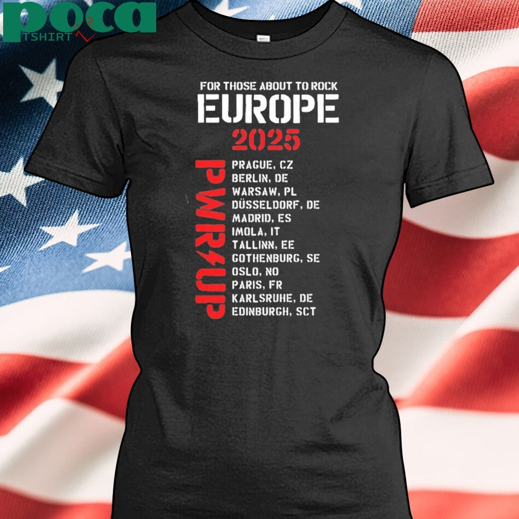 ACDC PWR UP Tour EU 2025 Schedule Two Sided Unisex T-Shirt