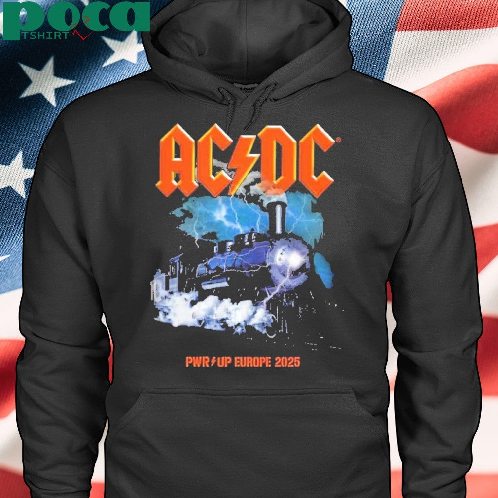 ACDC Rock N Roll Train Merch Tee PWR UP Europe Tour 2025 Dates List Two Sided Print Unisex T-Shirt
