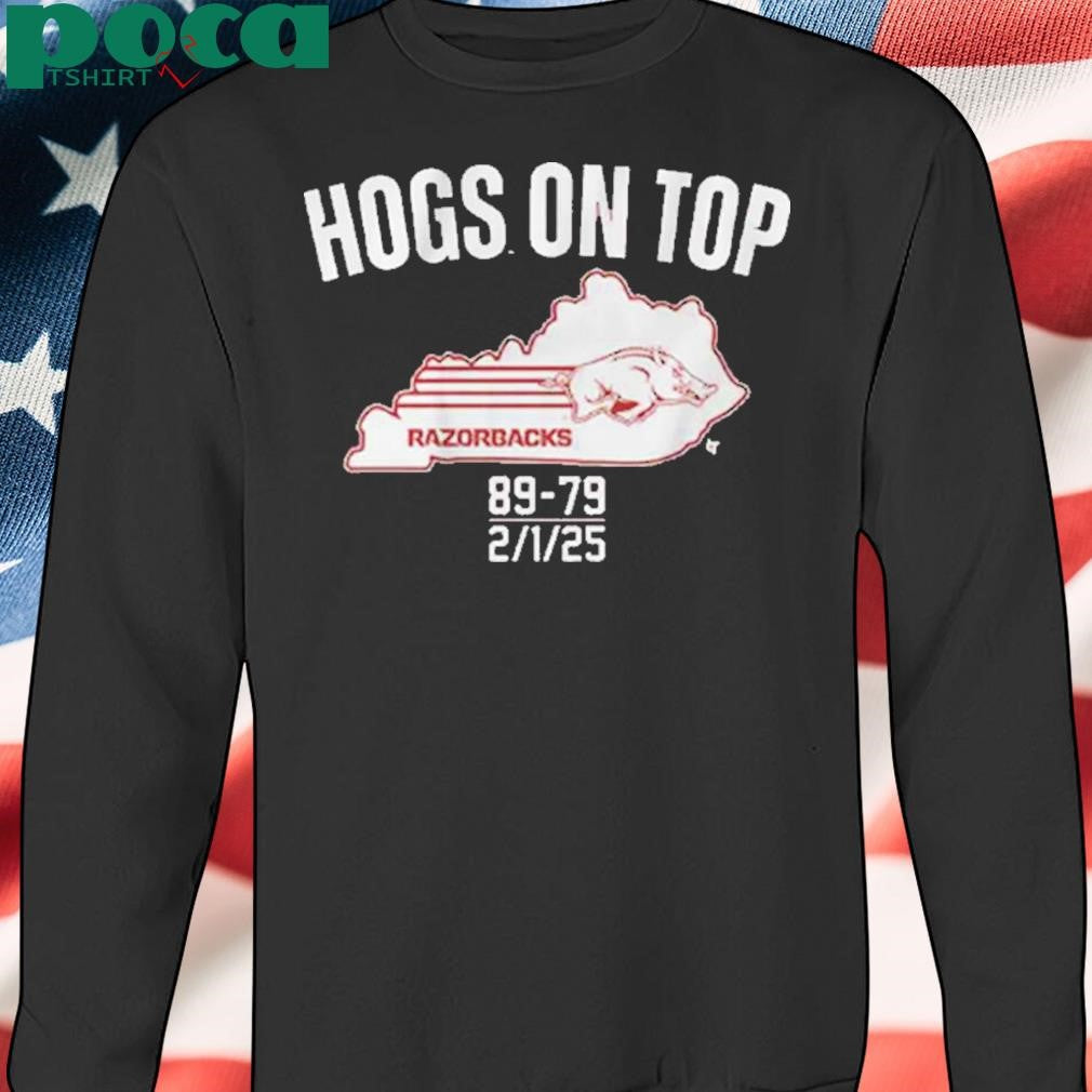 ARKANSAS BASKETBALL HOGS ON TOP OF KENTUCKY SHIRT