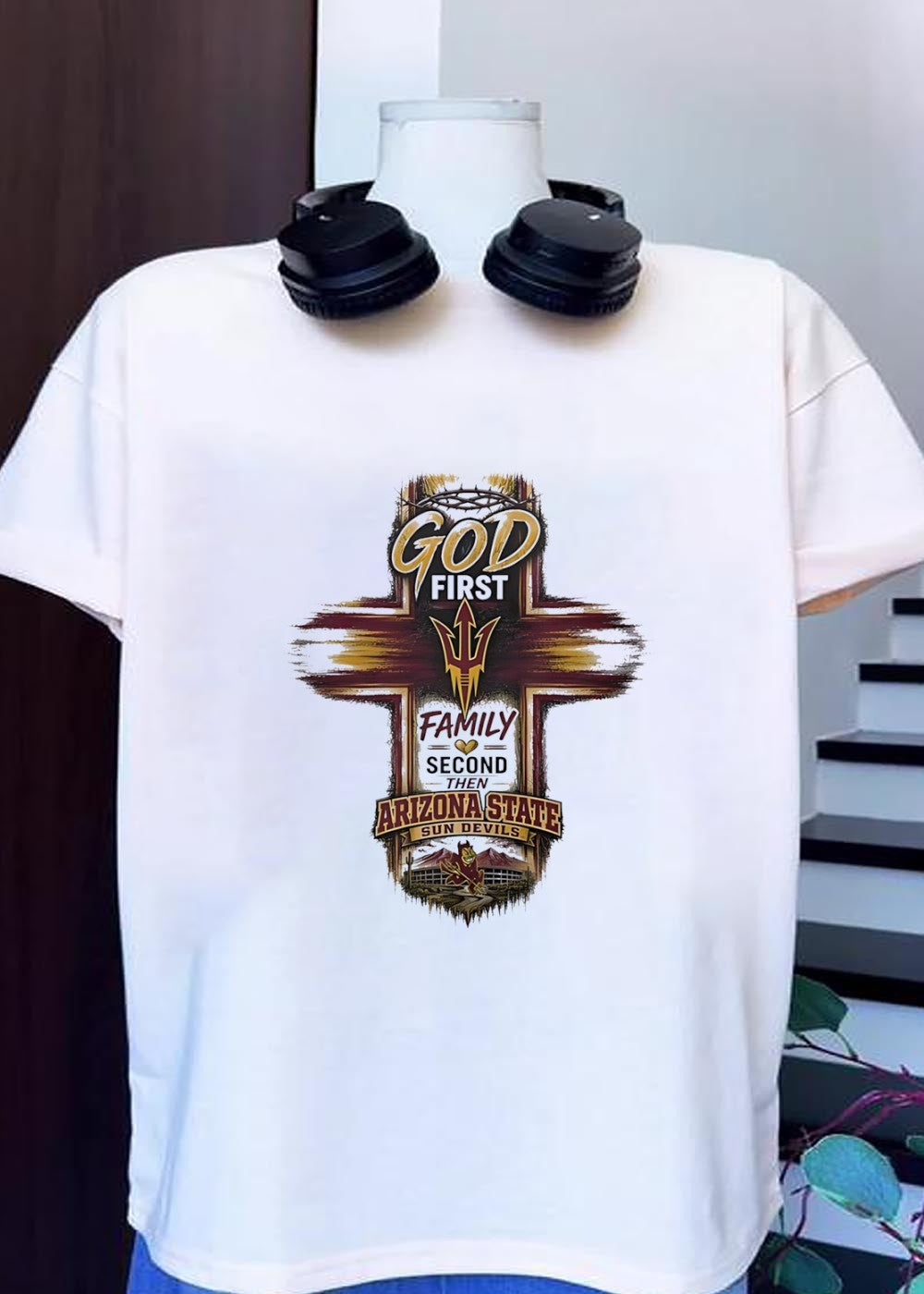 ASU Apparel God First Family Second Then Arizona State Sun Devils T-Shirt