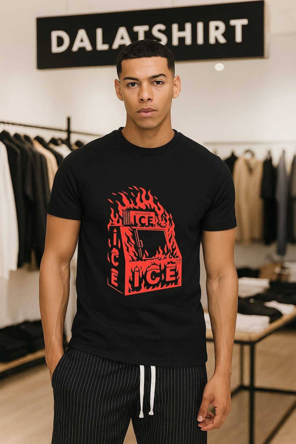 Abolish ICE Immigration Customs Enforcement On Fire Ice Box shirt