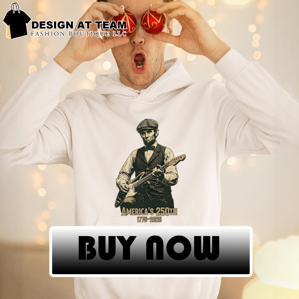 Abraham Lincoln playing electric guitar America’s 250th 1776 2026 shirt