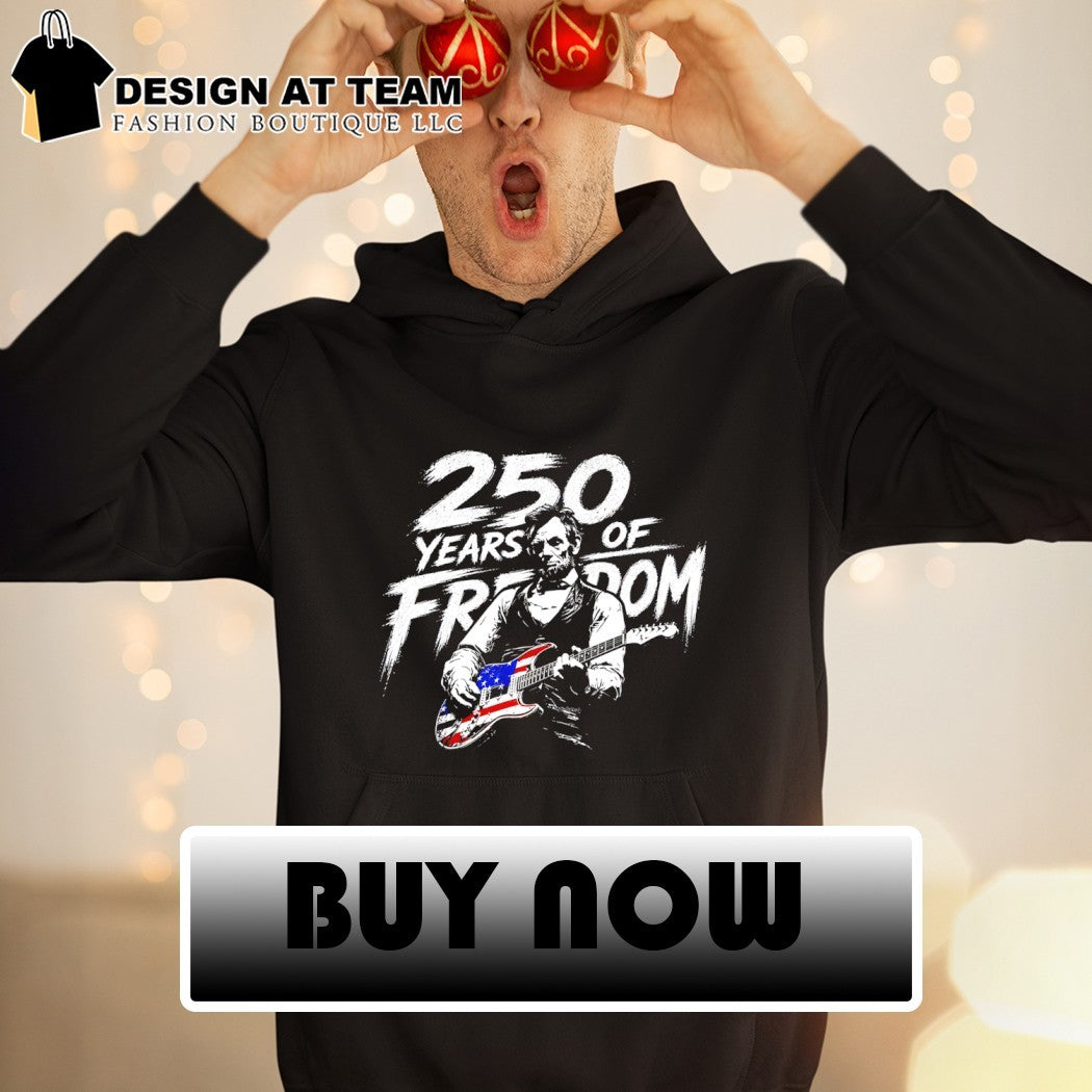 Abraham Lincoln playing guitar 250 Years of Freedom American flag shirt