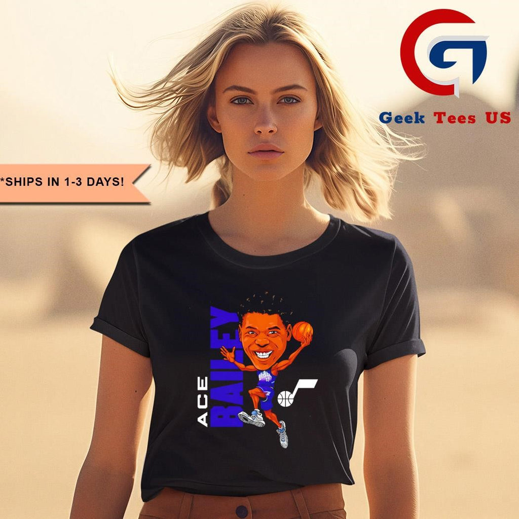 Ace Bailey Utah Jazz NBA caricature shirt