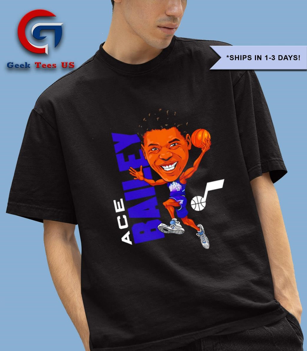 Ace Bailey Utah Jazz NBA caricature shirt