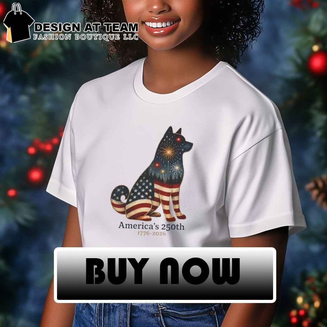 Akita Dog Patriotism America’s 250th 1776-2026 American flag shirt
