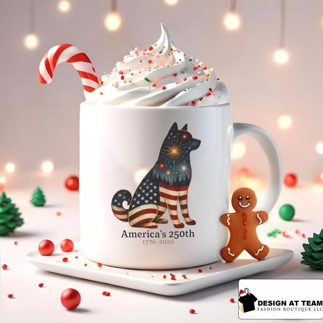 Akita Dog Patriotism America’s 250th 1776-2026 American flag shirt