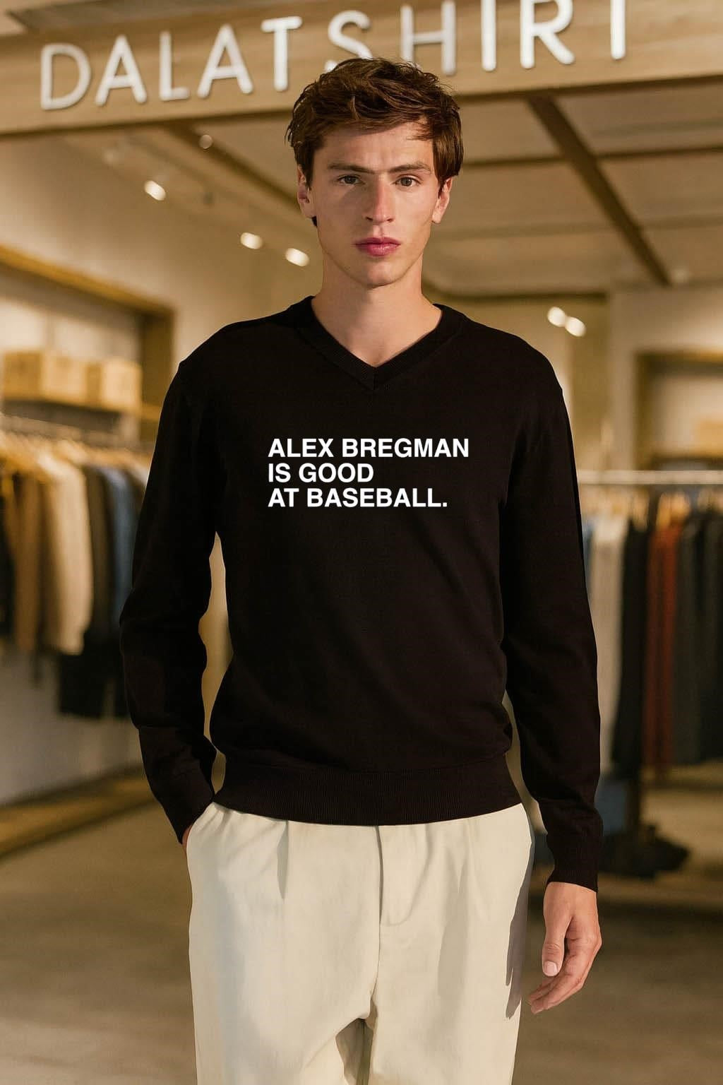 Alex Bregman Is Good At Baseball Text shirt