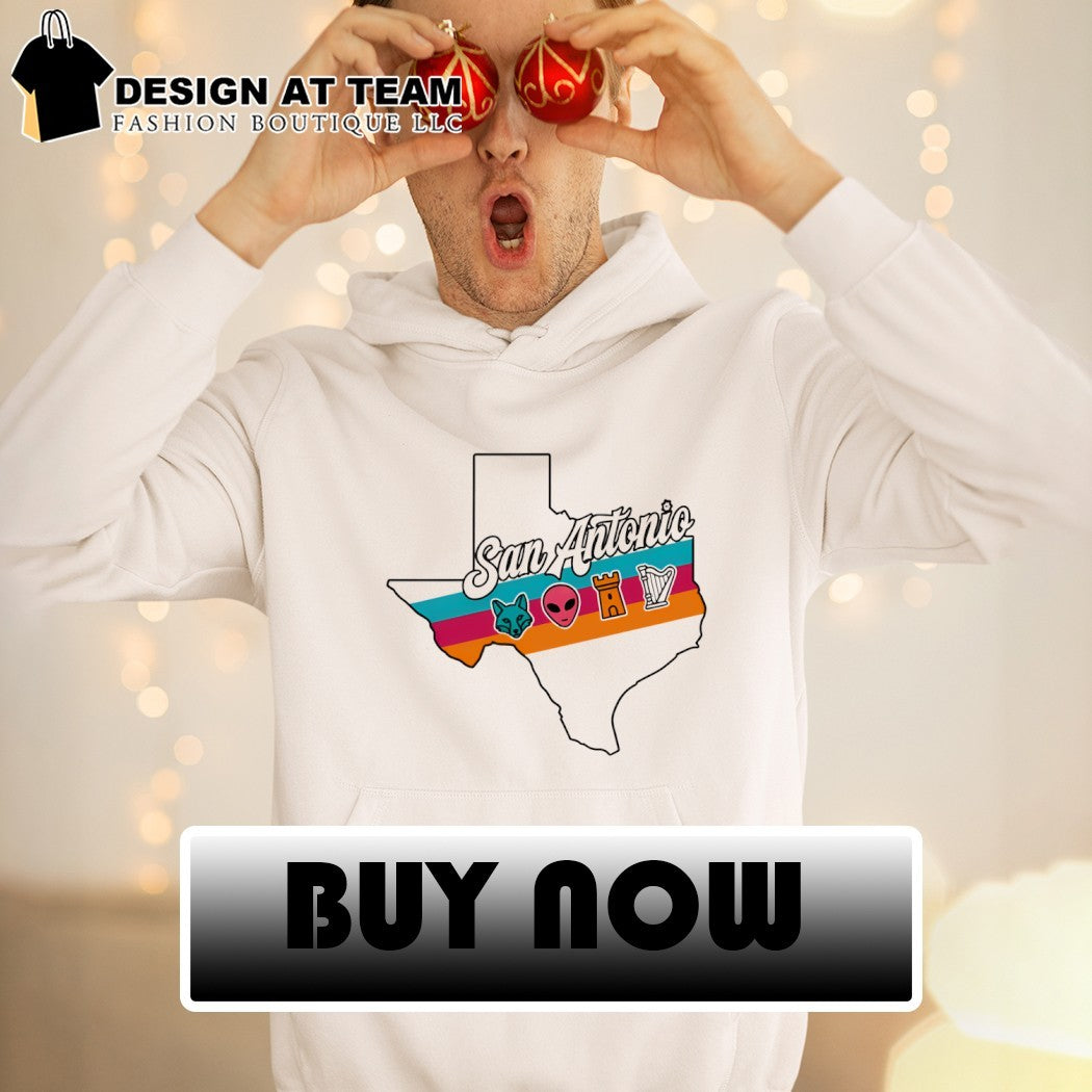 Alien Fox Castle Harp San Antonio Spurs Basketball Texas Map 2026 shirt