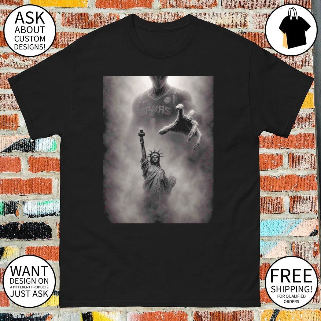 Alien Statue of Liberty Spurs Wemby Spurs vs Knicks shirt