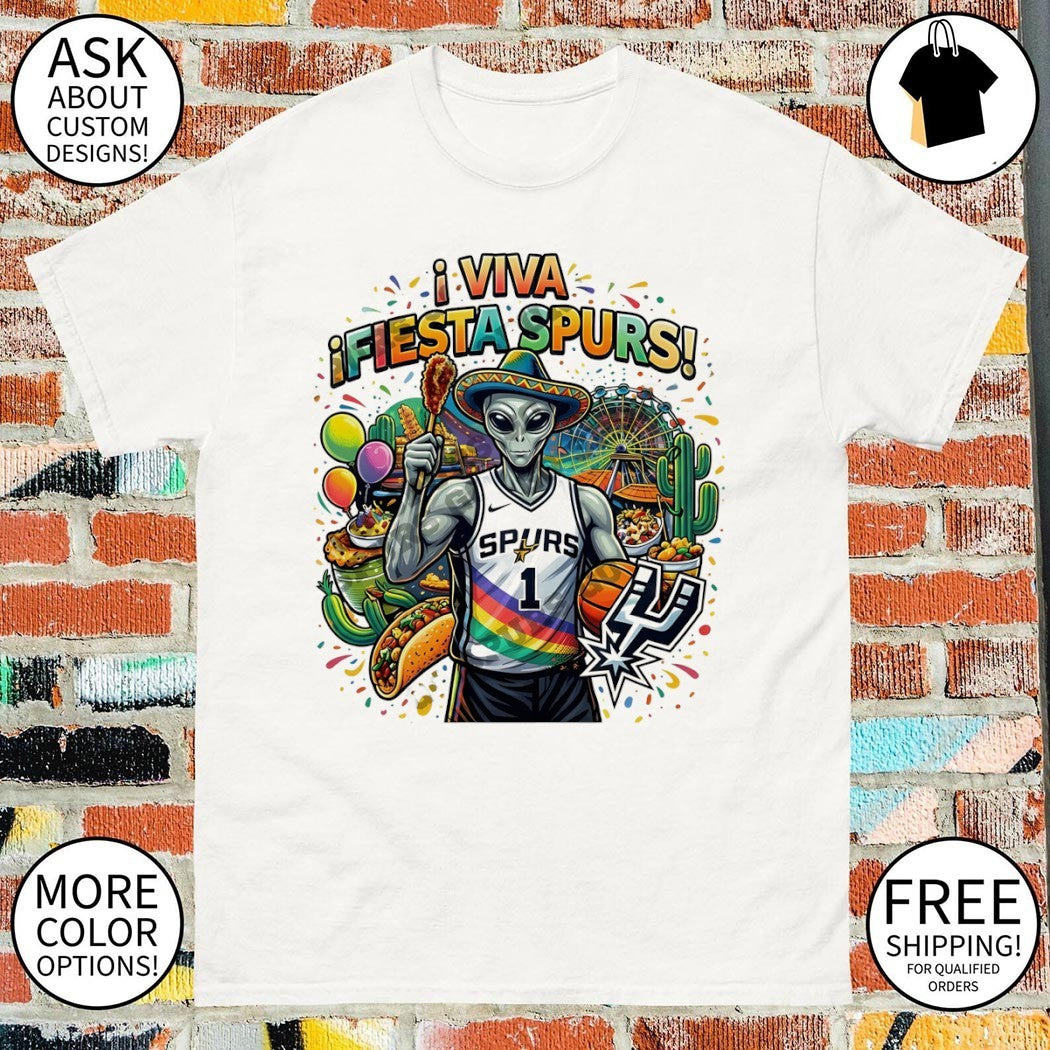 Alien Victor Wembanyama Fiesta San Antonio Spurs Basketball Mexico Viva Fiesta Spurs shirt