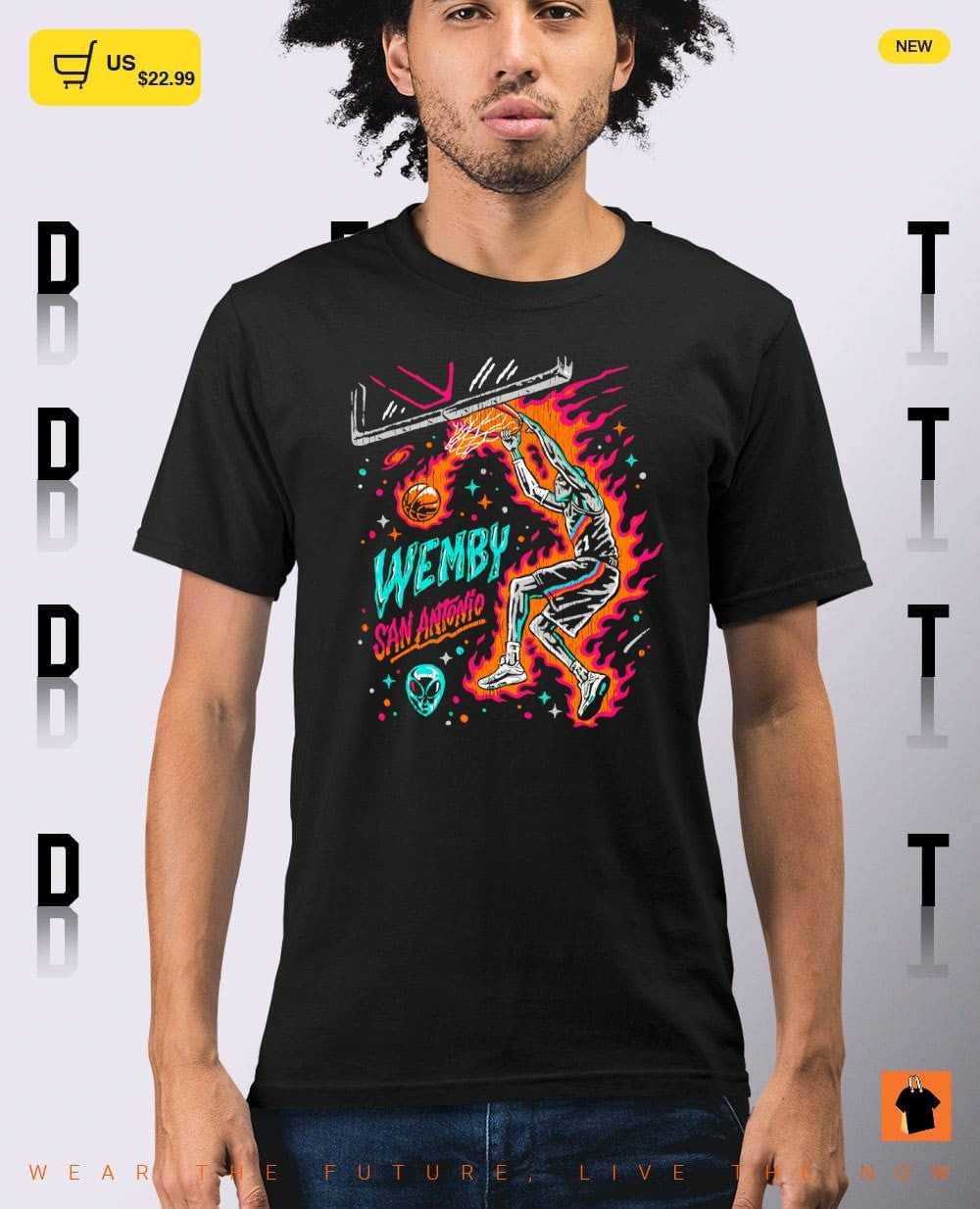 Alien skeleton Victor Wembanyama San Antonio Spurs Basketball 2026 shirt